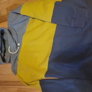 Colorblock Hoodie - Yellow and Blue